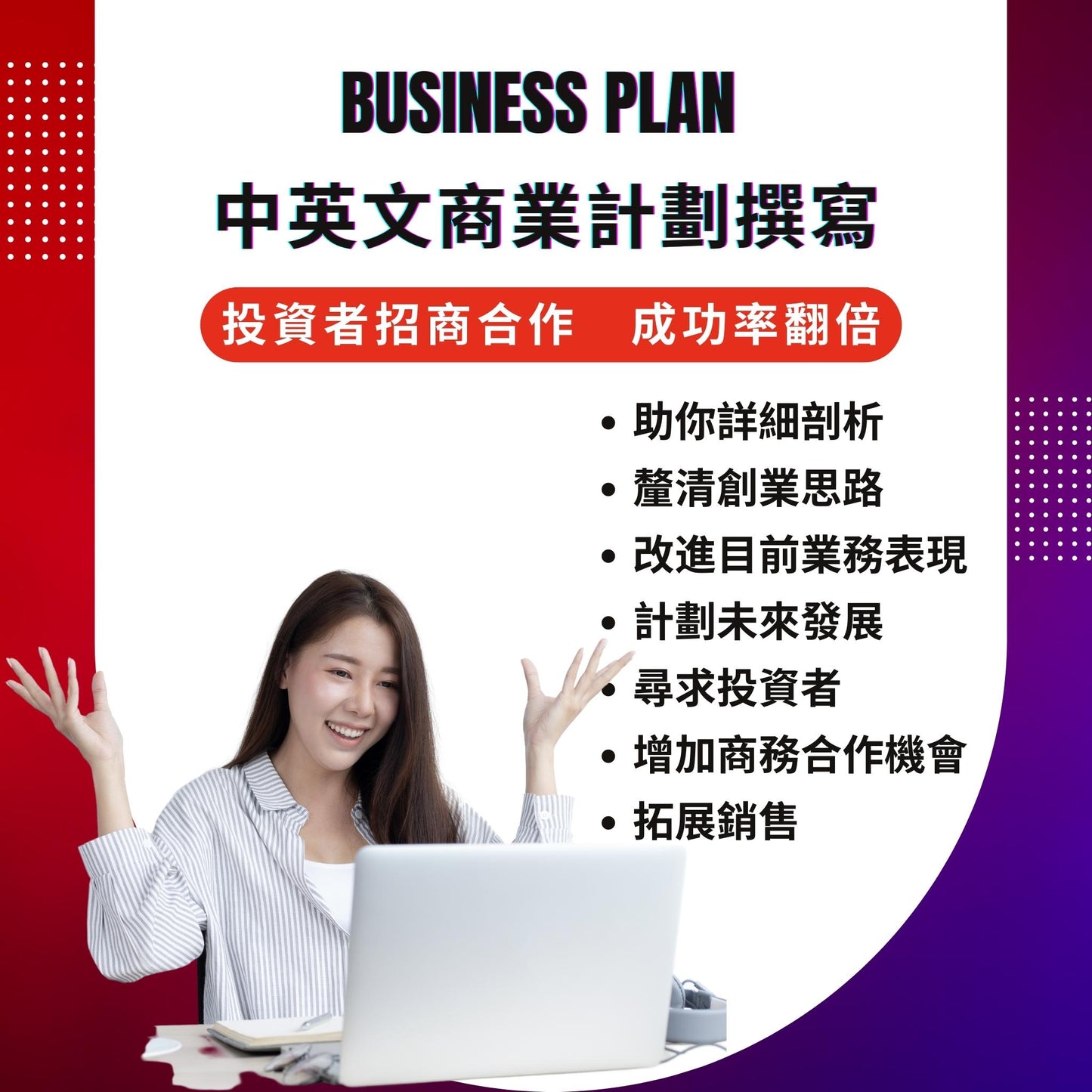 006 | 中英文商業計劃撰寫 ( 投資者 買家接洽 | 移民 )